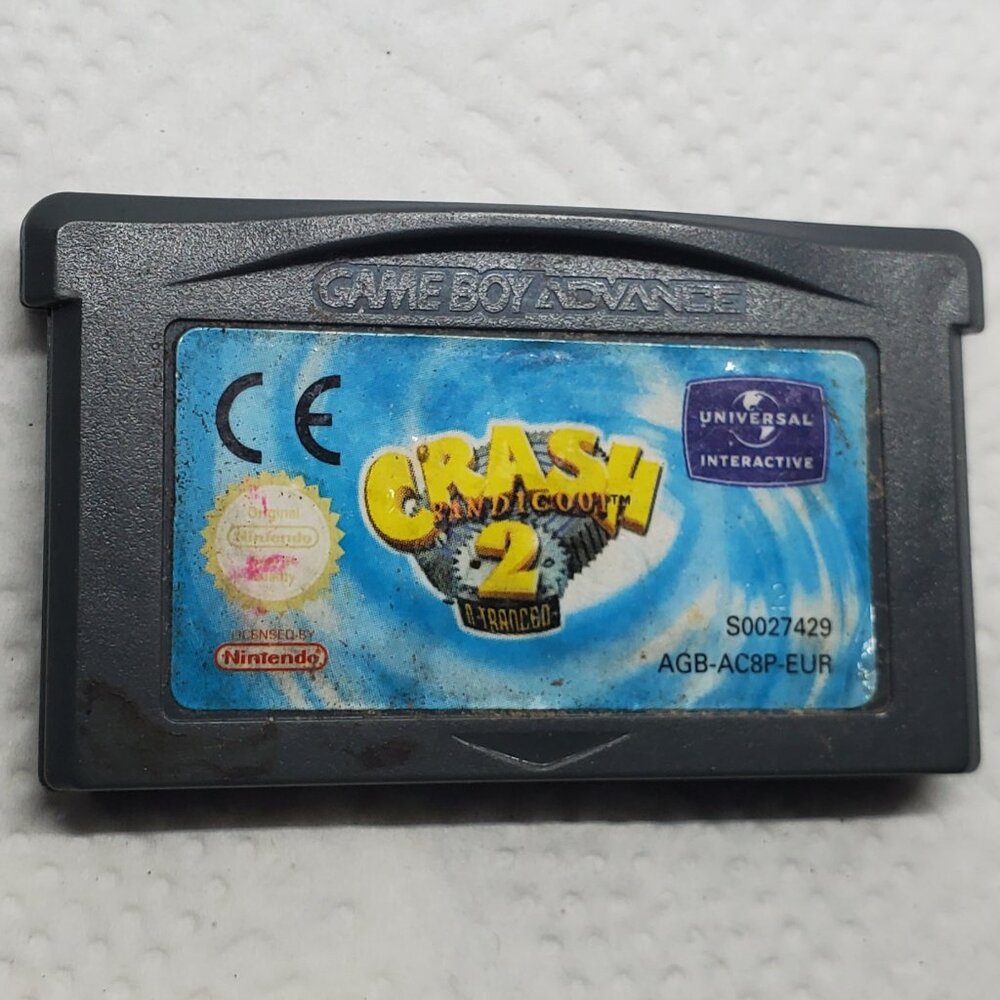Crash Bandicoot 2: N-Tranced (Nintendo Game Boy Advance, 2003) Cart Only Tested
